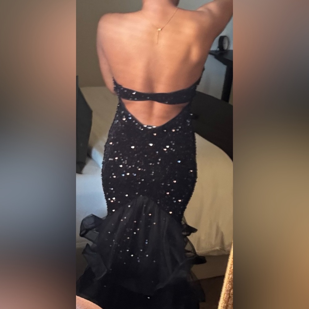 Black Sequin Prom Dress - Picture 2 of 3